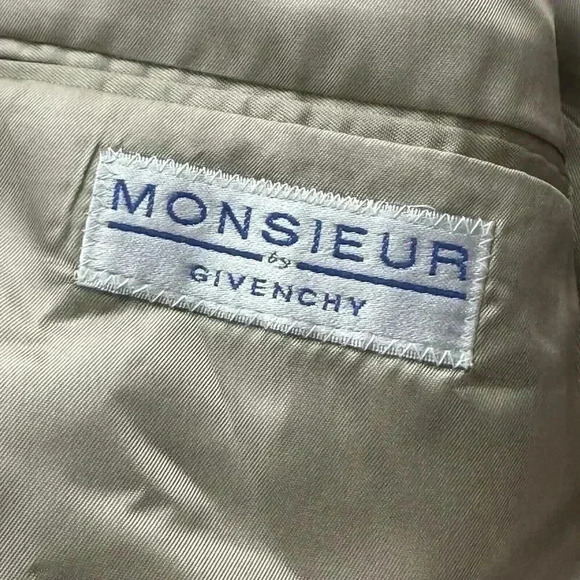 VTG Givenchy Monsieur Worsted Wool Suit Sport Jacket Blazer Houndstooth Sz 42R - Picture 8 of 16